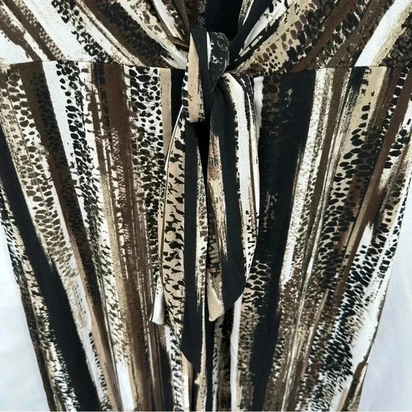 Dana Buchman Women’s Summer Dress Lg Brown Black White Sleeveless Unlined NWT - Picture 3 of 11